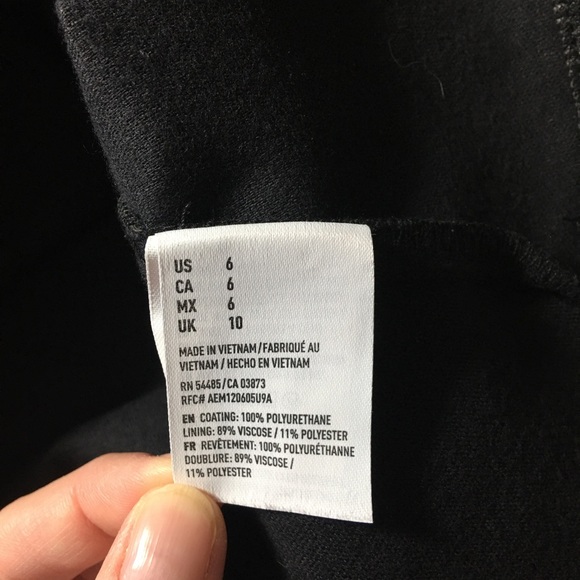 American Eagle Black Skater Faux Leather Mini Skirt - Picture 5 of 11